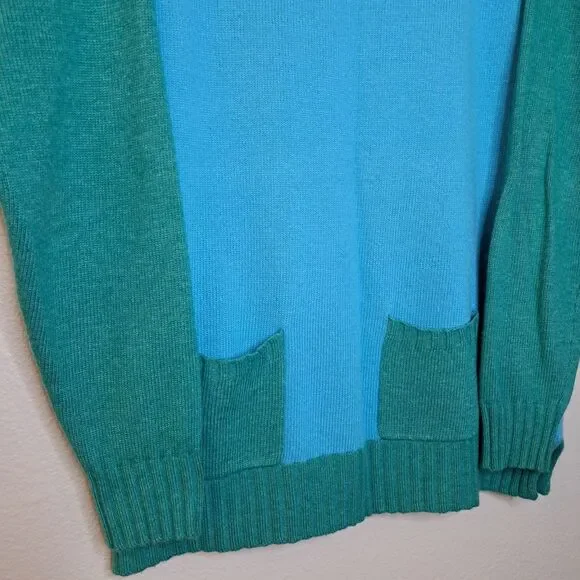 Sundance Women Sweater Cashmere And Wool Blend Size L Two Tone With Pockets - Picture 6 of 11